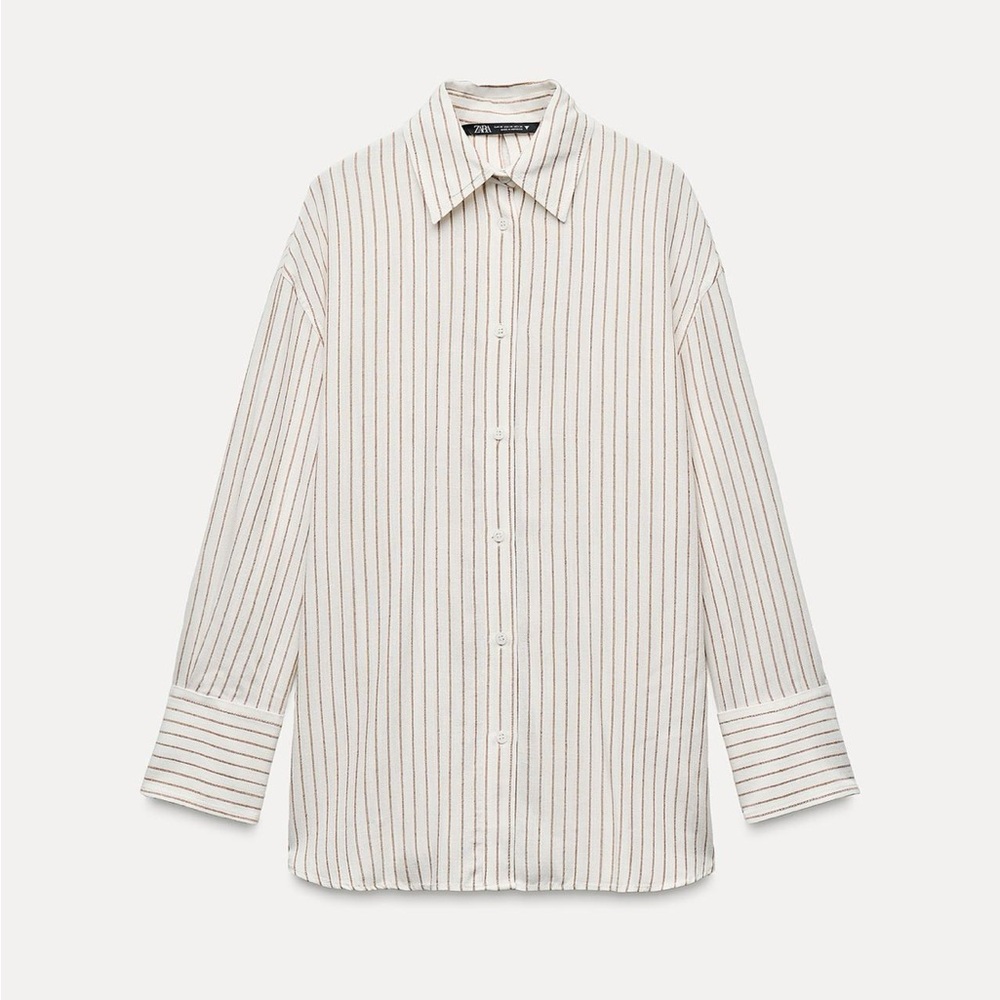 Zara Bow Back Stripe Linen Top